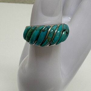 Euro Design Turquoise Sterling Silver Ring